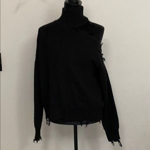 Lovers + Friends distressed cutout sweater